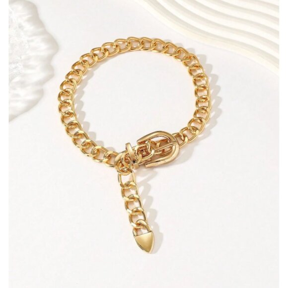 18K Gold Filled Chunky Chain Choker Necklace | 40cm (15.7") - Picture 2 of 2